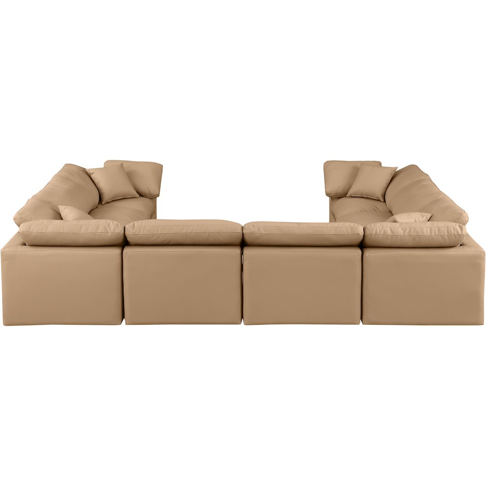 Indulge Tan Vegan Leather Modular Sectional