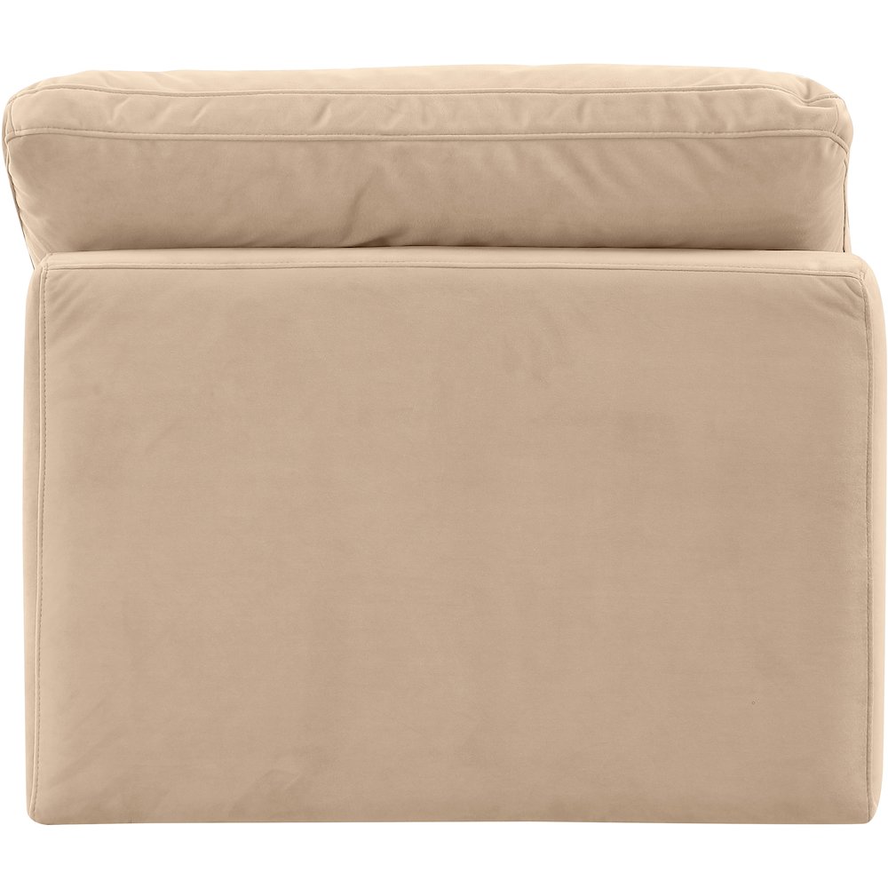 Indulge Beige Velvet Armless Chair