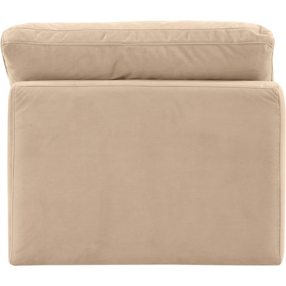 Indulge Beige Velvet Armless Chair
