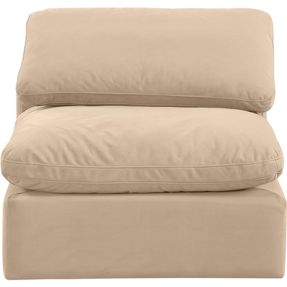 Indulge Beige Velvet Armless Chair