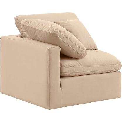 Indulge Beige Velvet Corner Chair