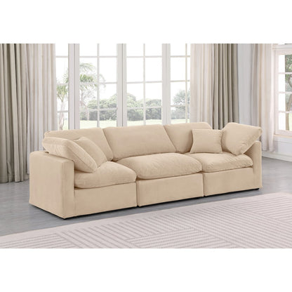 Indulge Beige Velvet Modular Sofa