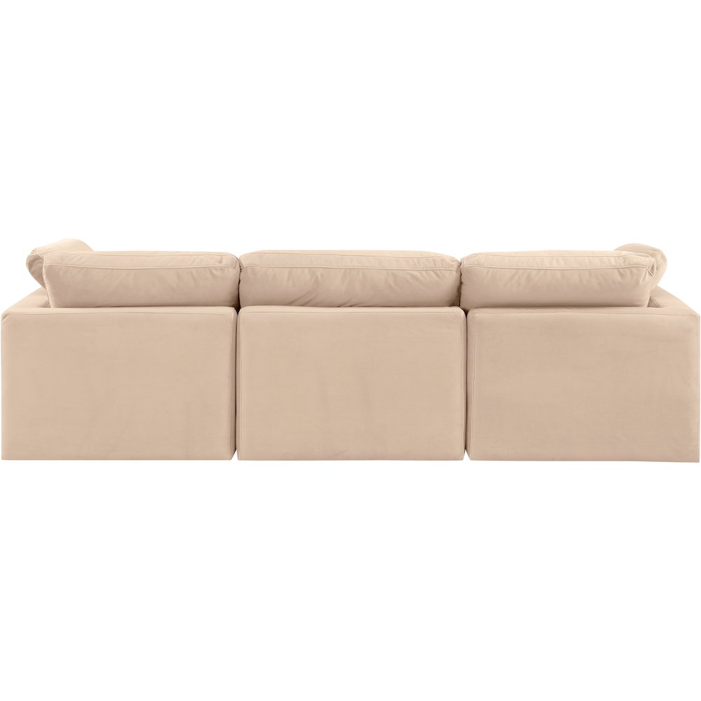 Indulge Beige Velvet Modular Sofa