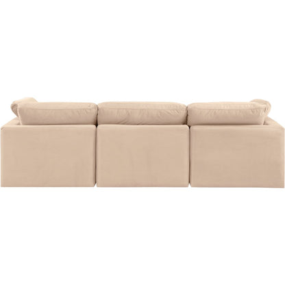 Indulge Beige Velvet Modular Sofa