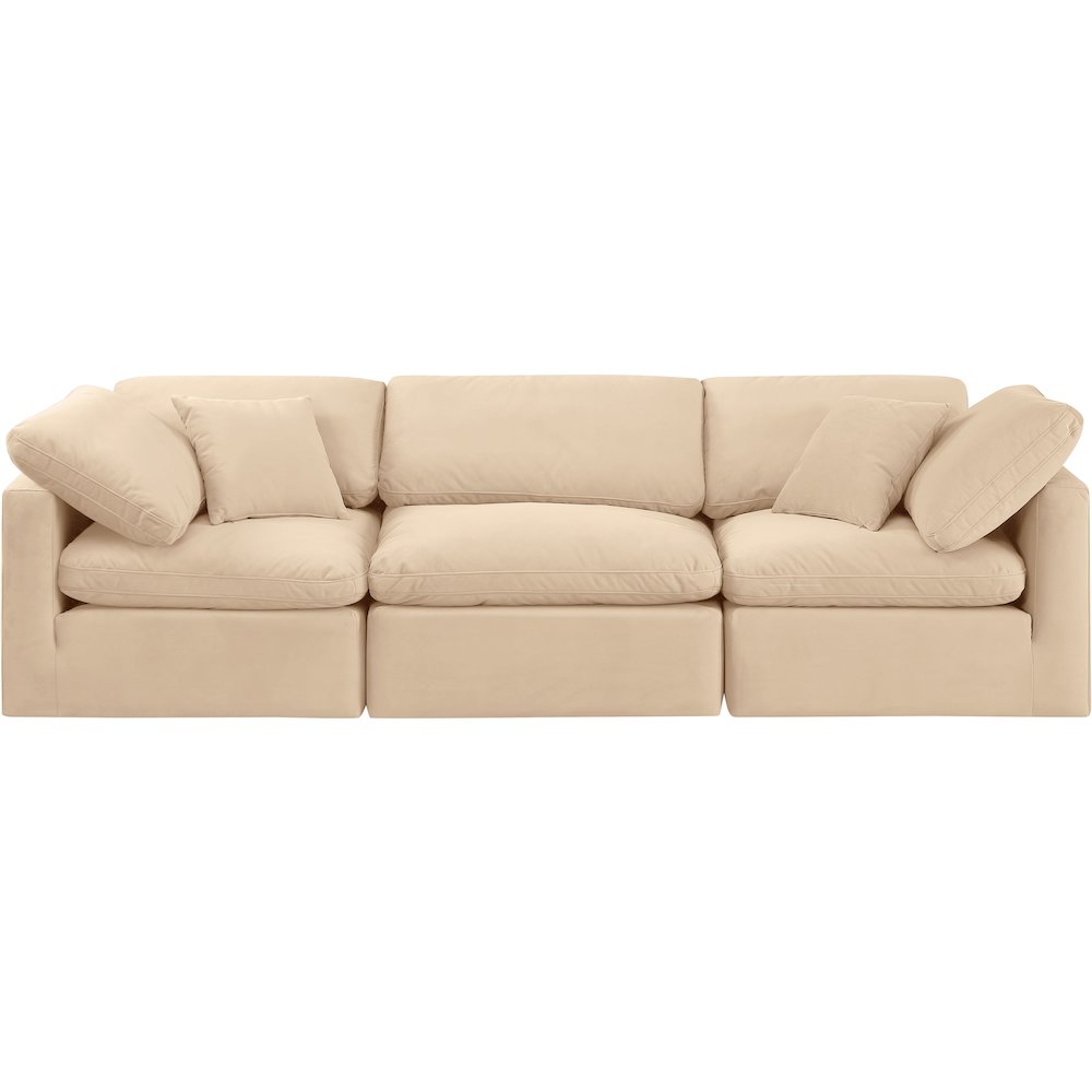 Indulge Beige Velvet Modular Sofa
