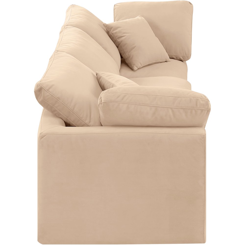 Indulge Beige Velvet Modular Sofa