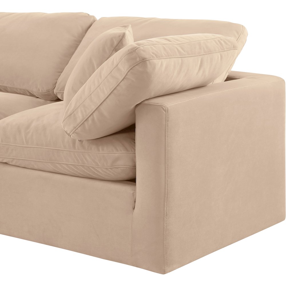Indulge Beige Velvet Modular Sofa