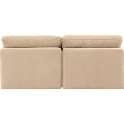 Indulge Beige Velvet Modular Sofa