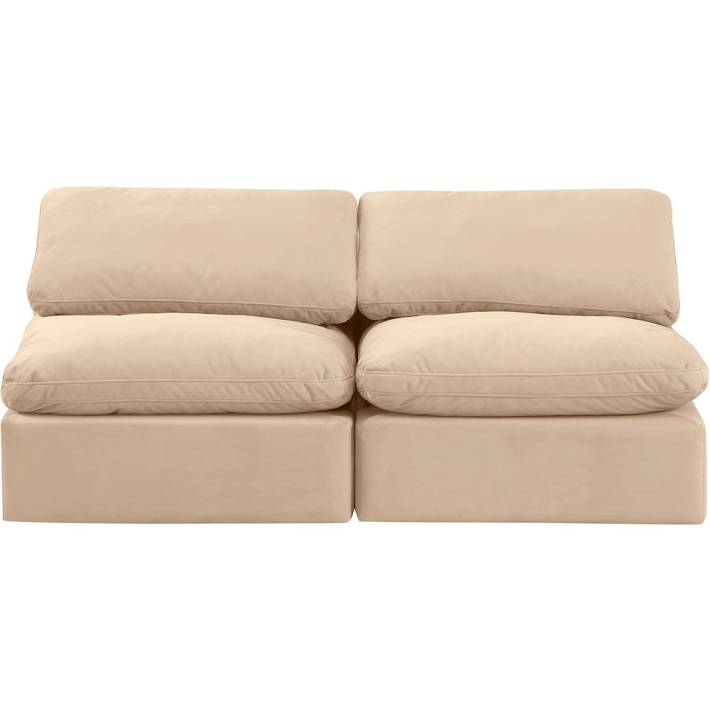 Indulge Beige Velvet Modular Sofa