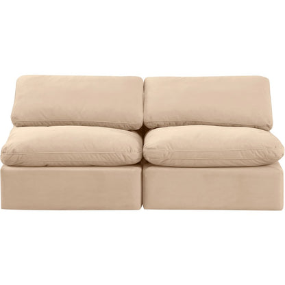 Indulge Beige Velvet Modular Sofa