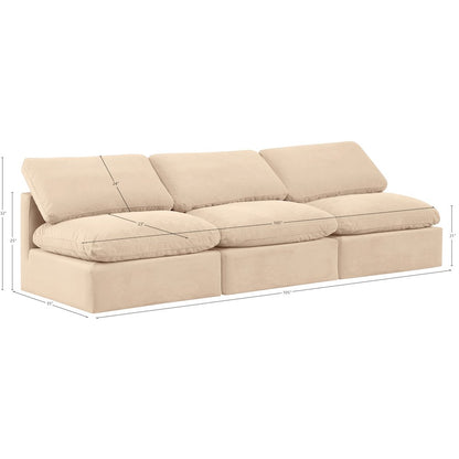 Indulge Beige Velvet Modular Sofa