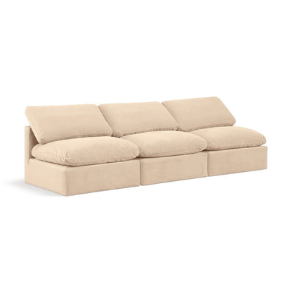 Indulge Beige Velvet Modular Sofa