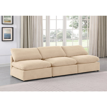 Indulge Beige Velvet Modular Sofa