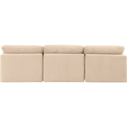 Indulge Beige Velvet Modular Sofa