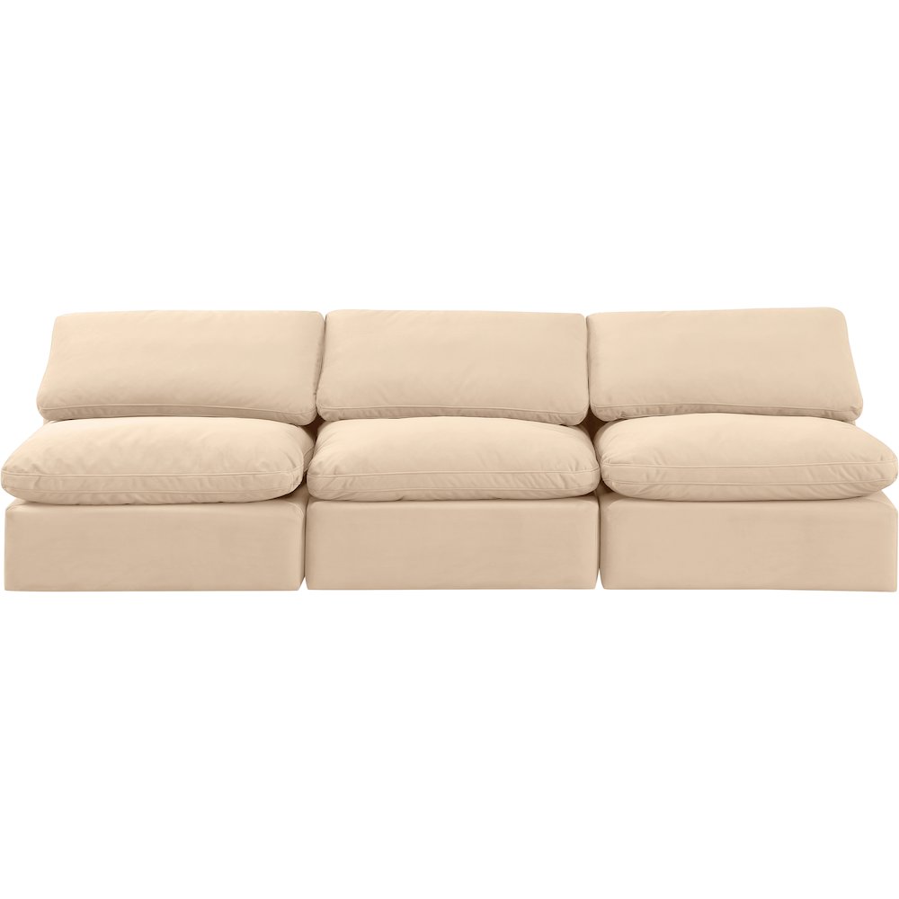 Indulge Beige Velvet Modular Sofa