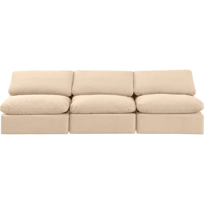 Indulge Beige Velvet Modular Sofa
