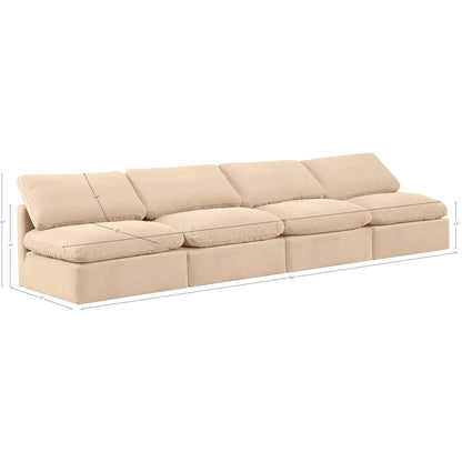 Indulge Beige Velvet Modular Sofa
