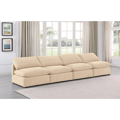 Indulge Beige Velvet Modular Sofa