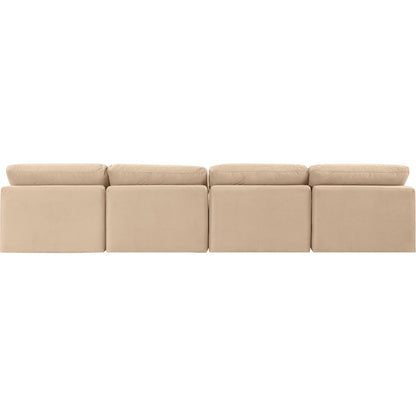 Indulge Beige Velvet Modular Sofa
