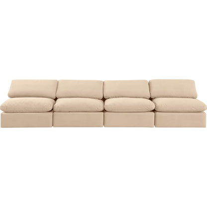 Indulge Beige Velvet Modular Sofa