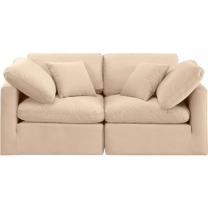 Indulge Beige Velvet Modular Sofa