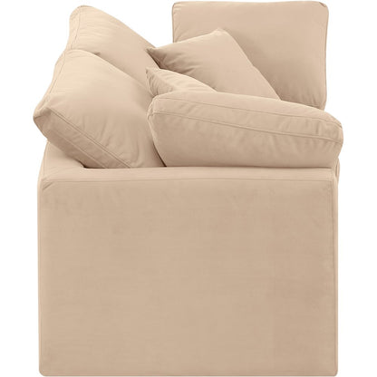 Indulge Beige Velvet Modular Sofa