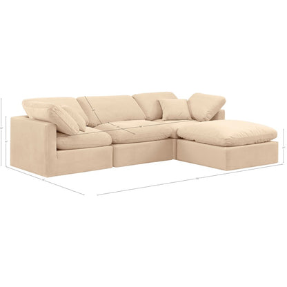 Indulge Beige Velvet Modular Sectional