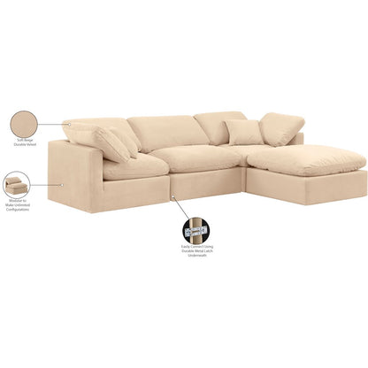 Indulge Beige Velvet Modular Sectional