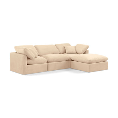 Indulge Beige Velvet Modular Sectional