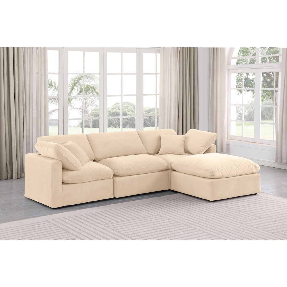 Indulge Beige Velvet Modular Sectional