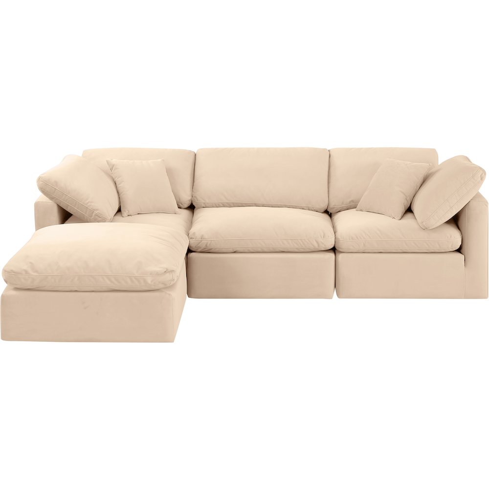 Indulge Beige Velvet Modular Sectional