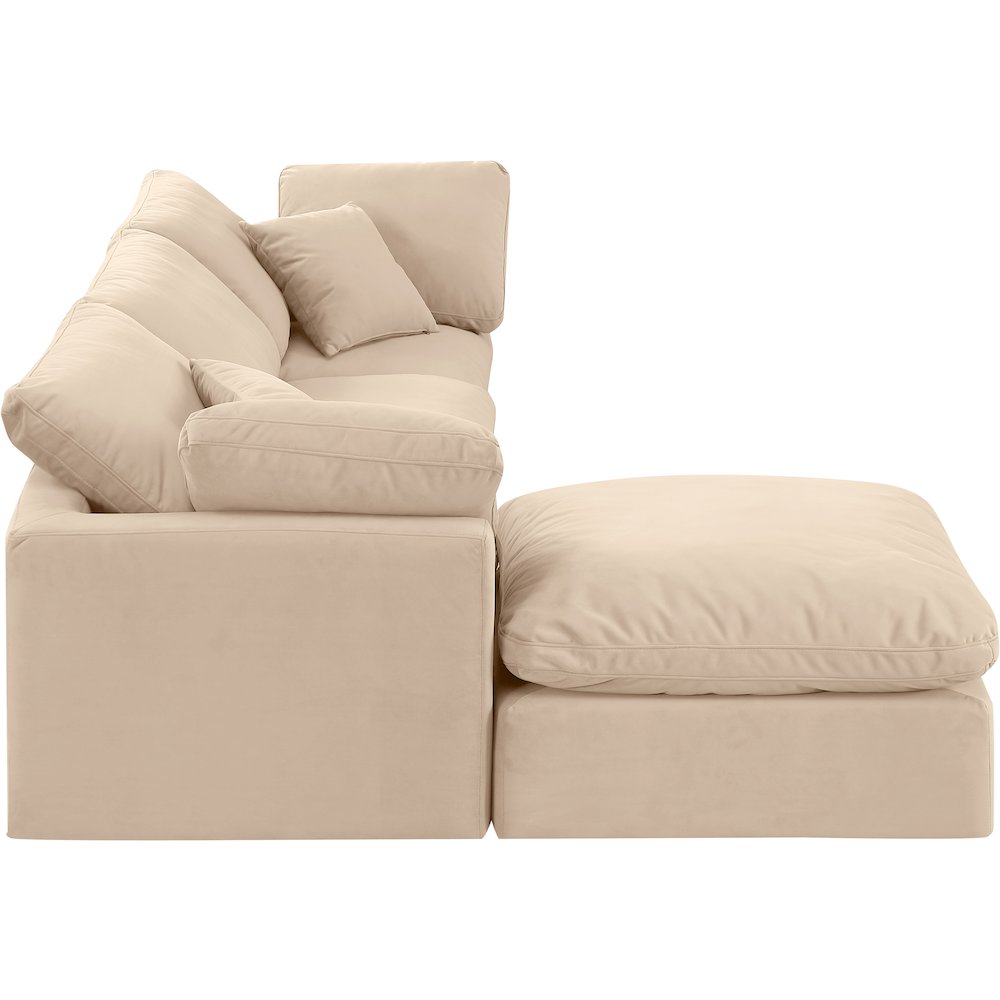 Indulge Beige Velvet Modular Sectional