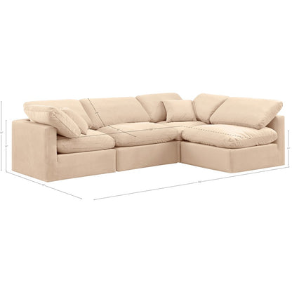 Indulge Beige Velvet Modular Sectional