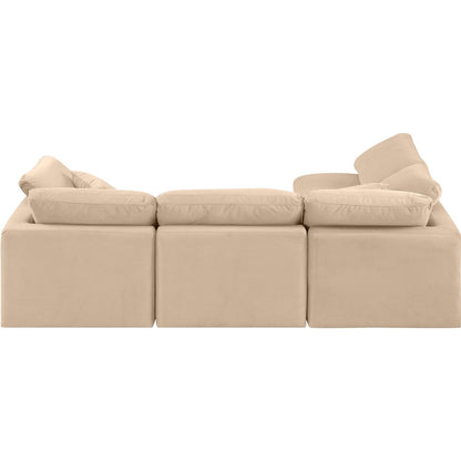 Indulge Beige Velvet Modular Sectional