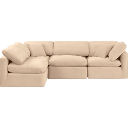Indulge Beige Velvet Modular Sectional