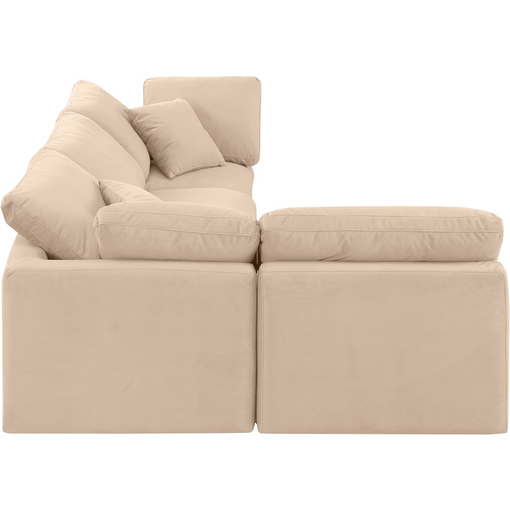 Indulge Beige Velvet Modular Sectional