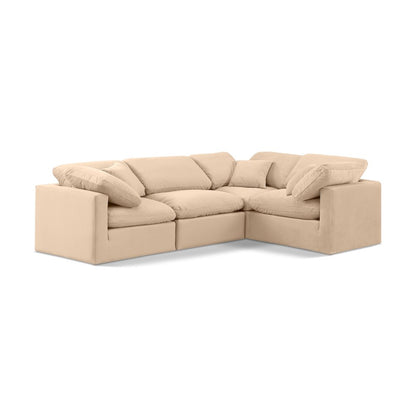 Indulge Beige Velvet Modular Sectional