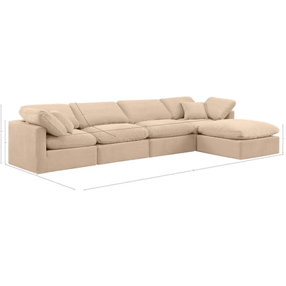 Indulge Beige Velvet Modular Sectional