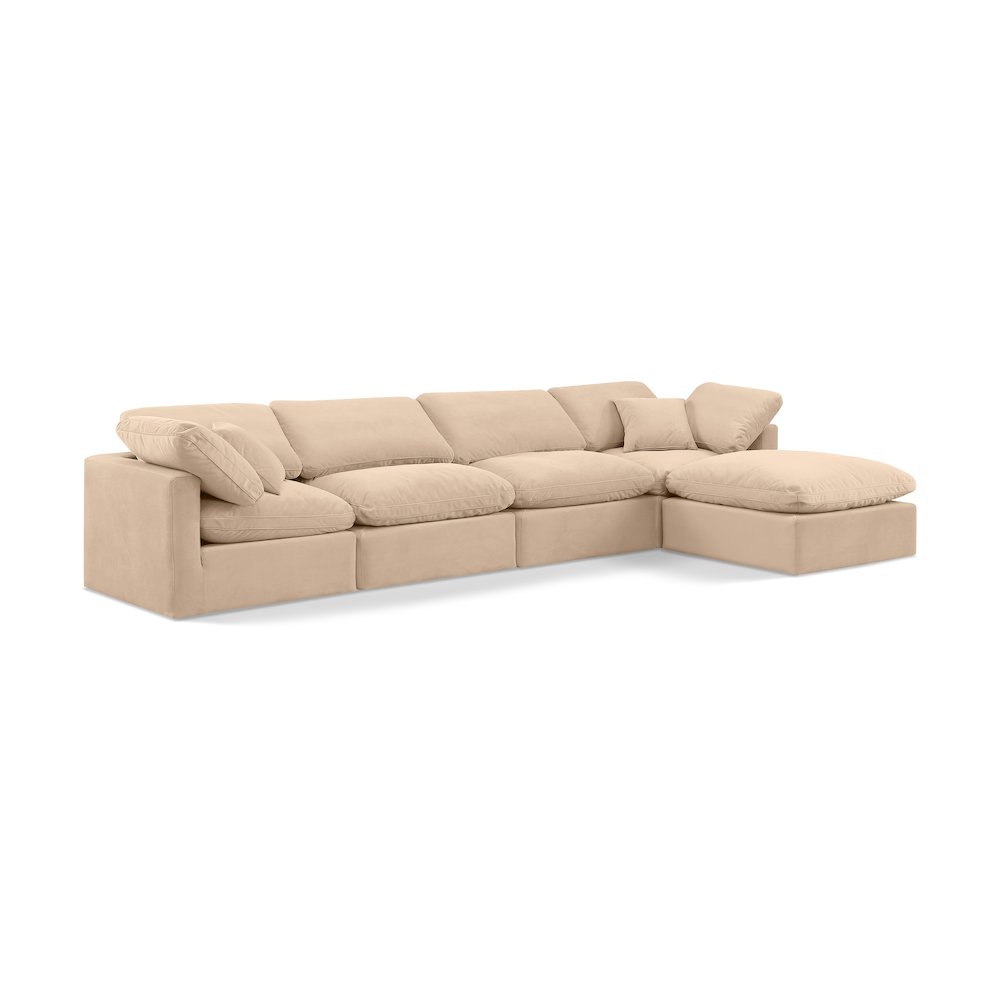 Indulge Beige Velvet Modular Sectional