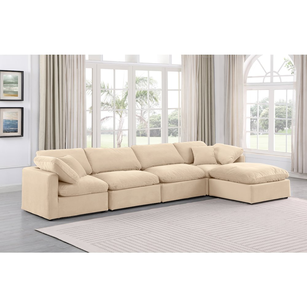 Indulge Beige Velvet Modular Sectional