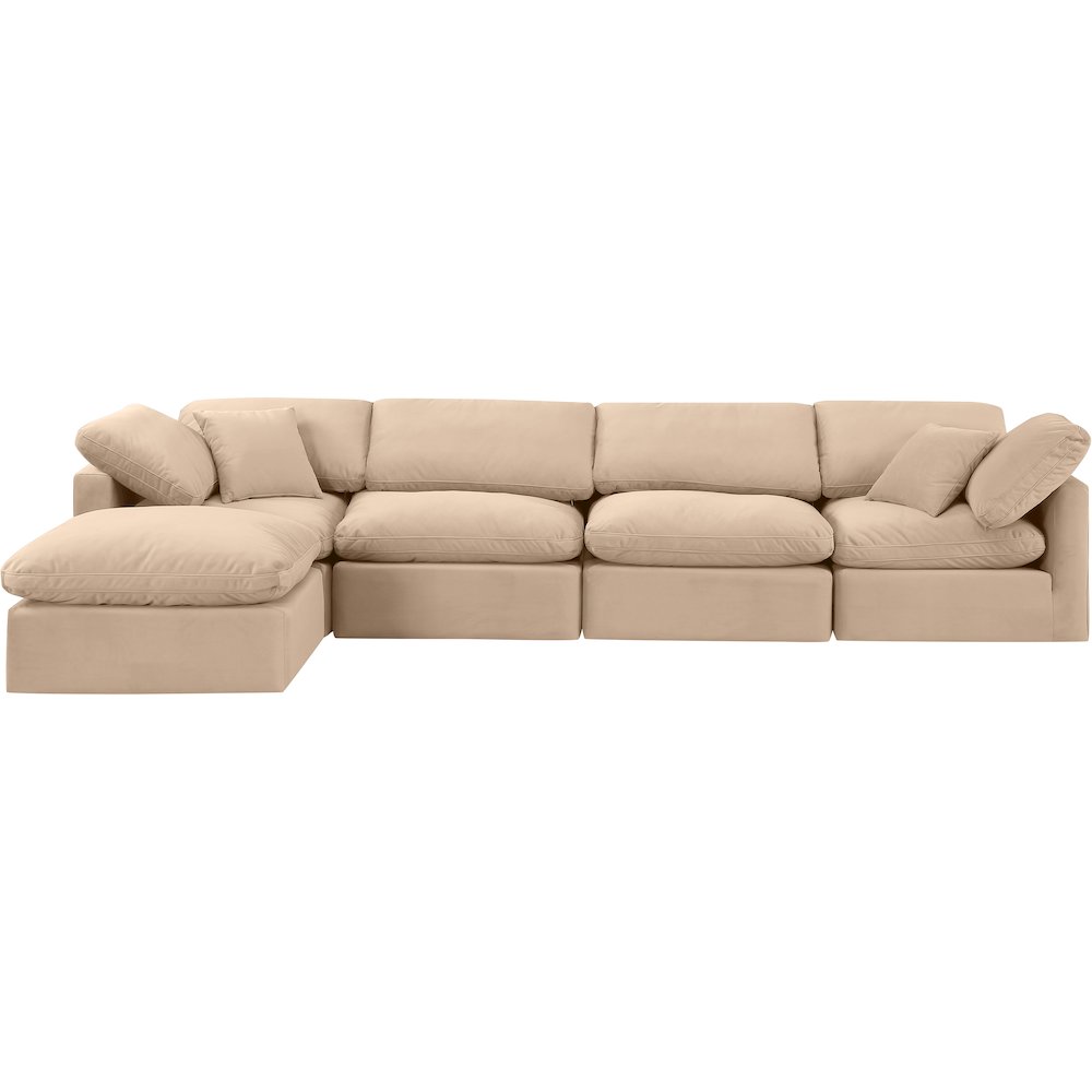 Indulge Beige Velvet Modular Sectional