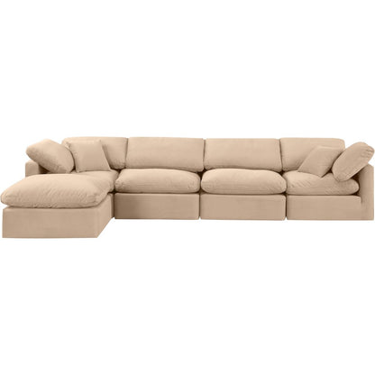 Indulge Beige Velvet Modular Sectional
