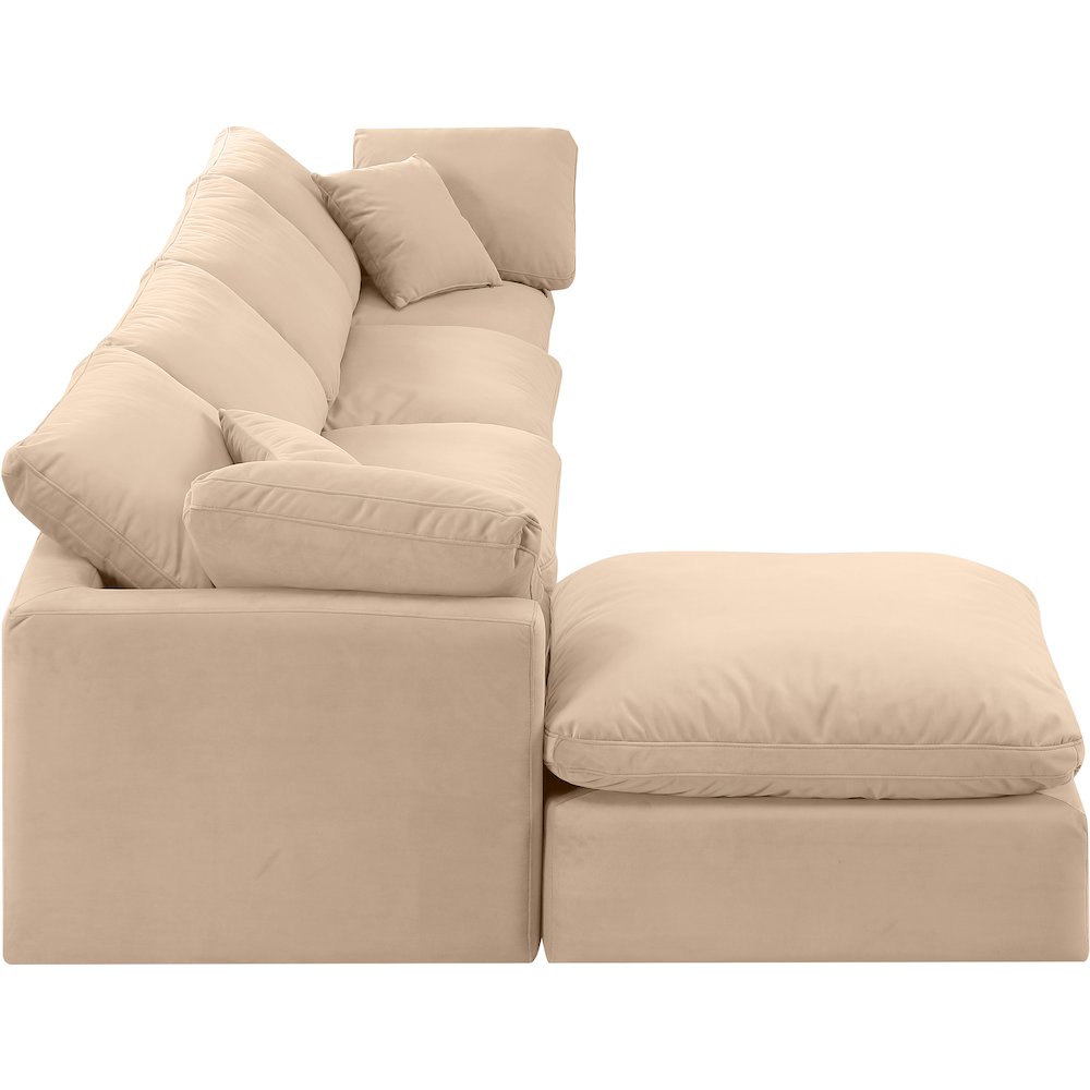 Indulge Beige Velvet Modular Sectional