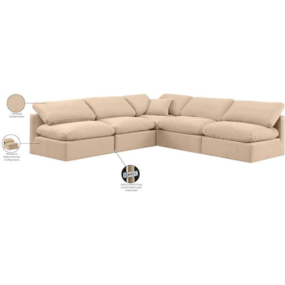 Indulge Beige Velvet Modular Sectional
