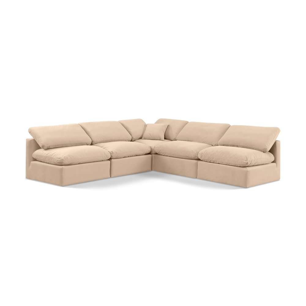 Indulge Beige Velvet Modular Sectional