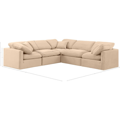 Indulge Beige Velvet Modular Sectional