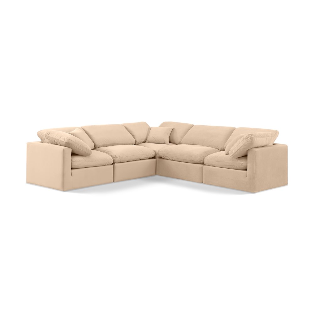Indulge Beige Velvet Modular Sectional
