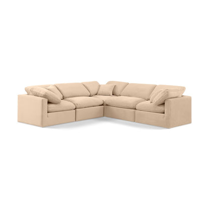 Indulge Beige Velvet Modular Sectional