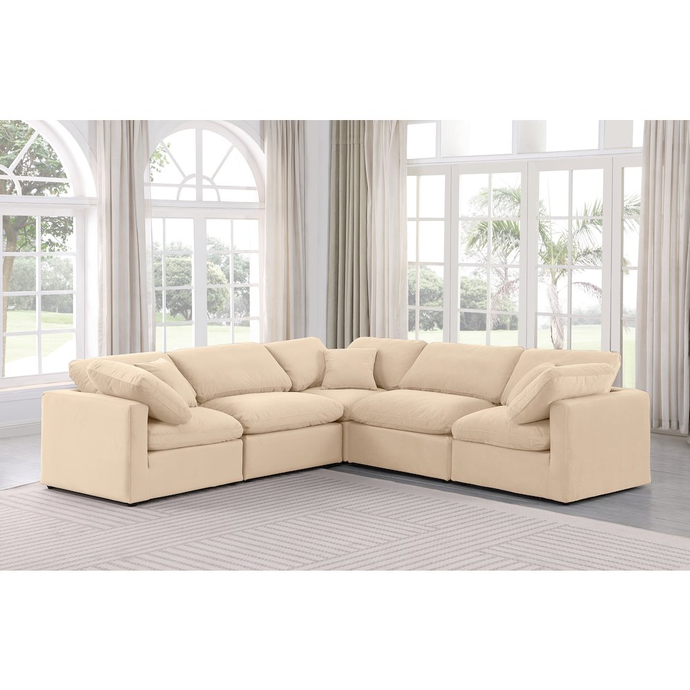 Indulge Beige Velvet Modular Sectional
