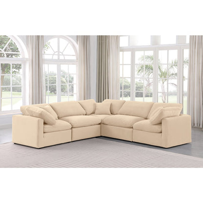 Indulge Beige Velvet Modular Sectional